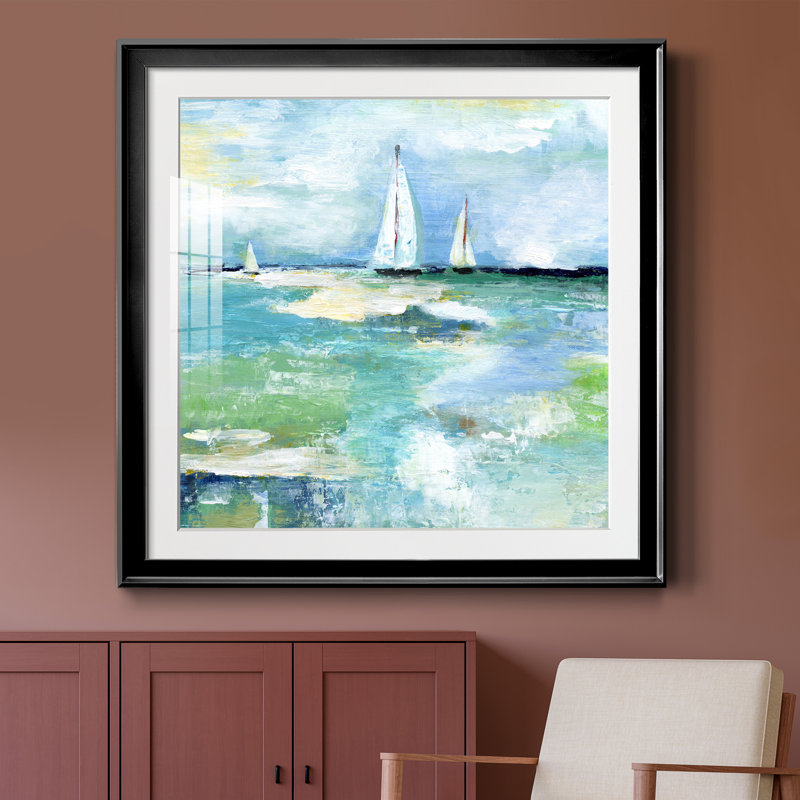 Jour sur le lac - peinture encadrée, Noir, H 30,5 po x l 30,5 po x P 1,5 po