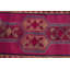 Tapis turc Herki tissé à la main de style rétro antique pour le couloir et la cuisine en rose vif