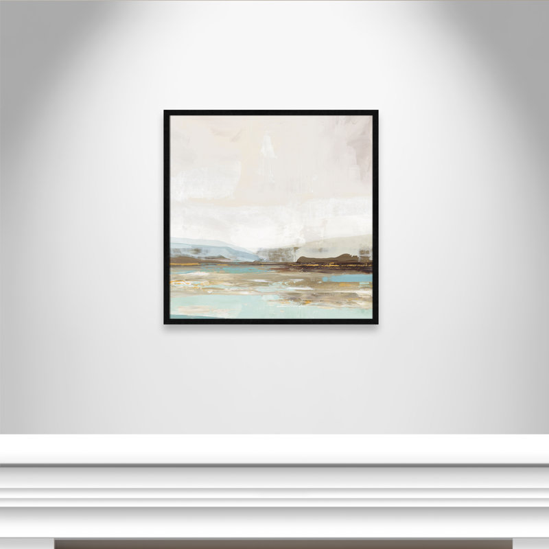 «Vibrance of Blue Print» par Allison Pearce, Papier avec cadre simple noir, Pas de tapis, H 27,5 po x l 27,5 po x P 0,75 po