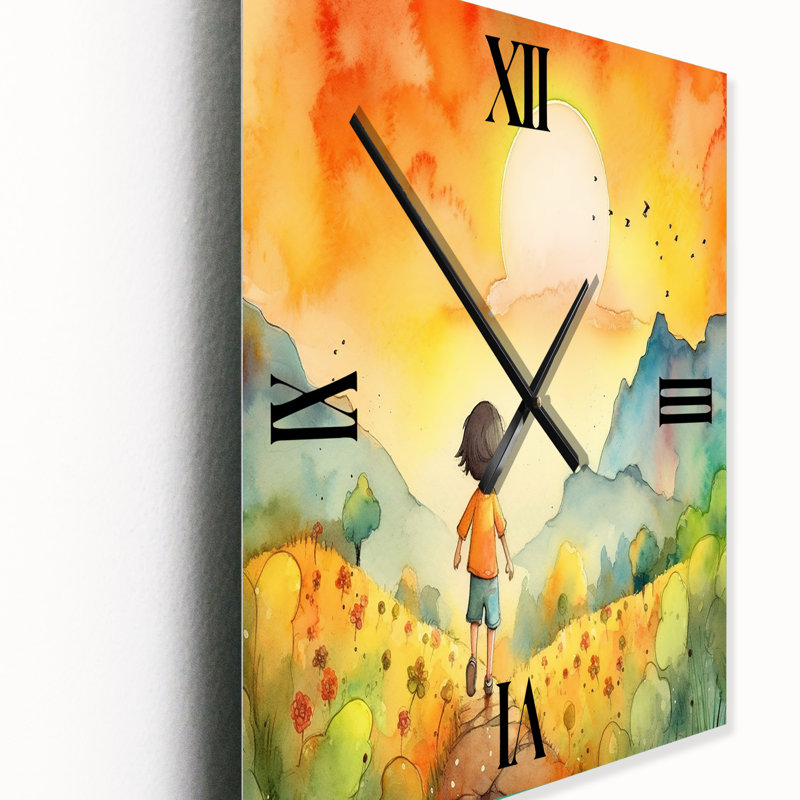 Jandell - Horloge murale pour enfants, H 40 po x l 30 po x P 1 po