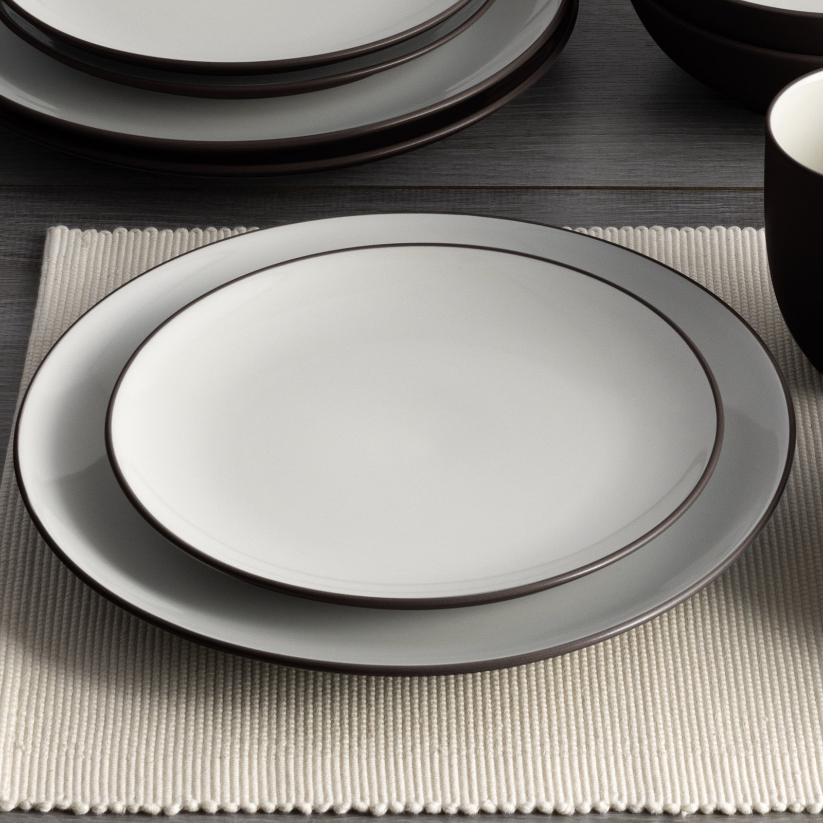 Noritake Colorwave Coupe Dinner Plates, 10-1/2", Chocolate