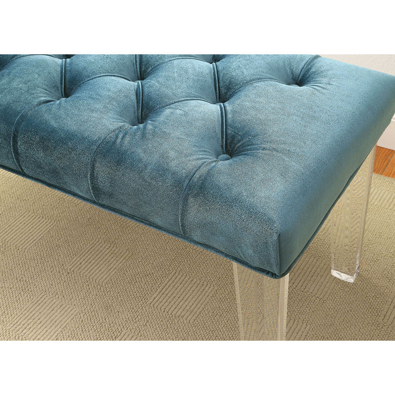 Lupa Polyester Upholstered Bench, Blue
