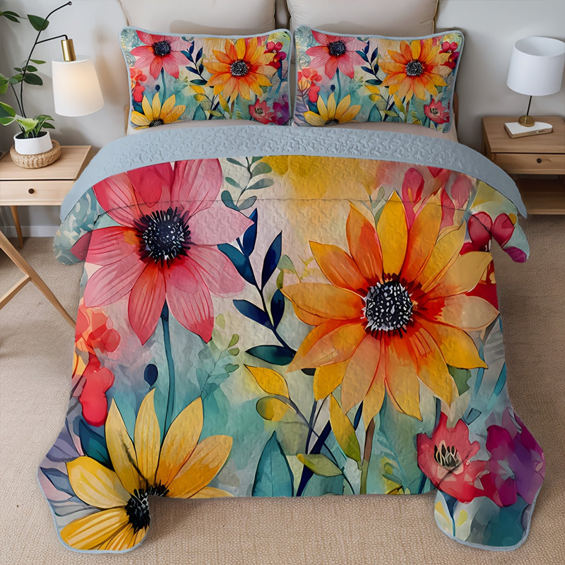3 Pieces Full/queen/king Size Premium Quilt Set, Reversible Bedspread Coverlet, All Seasons, Rustic Quilted Blanket Bedding Sets With Pillow Shams, Modern Style Thin Comforter, 2 Pieces Twin Quilt Set