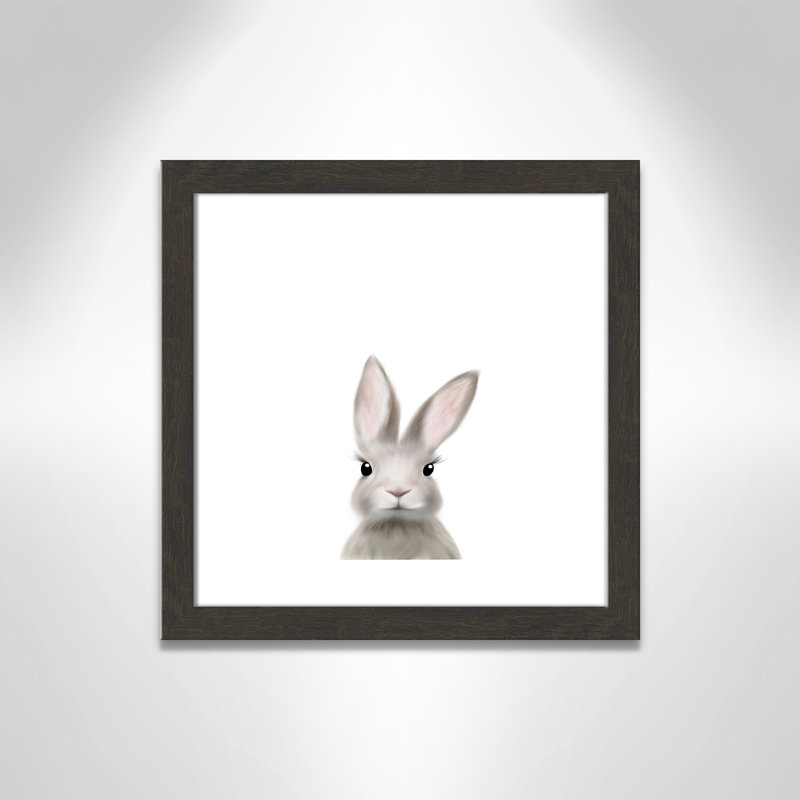 Art encadré en lapins forestières, H 18 po x l 18 po x P 0,63 po, Encadré de boîte noir