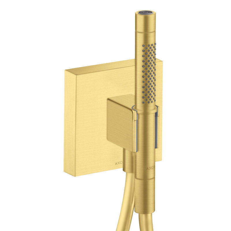 ShowerSolutions Handshower Holder with Outlet 5" x 5" with Handshower, 1.75 GPM, Brushed Gold Optic