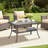 Patio Wicker Coffee Table With Glass Top-1014907961