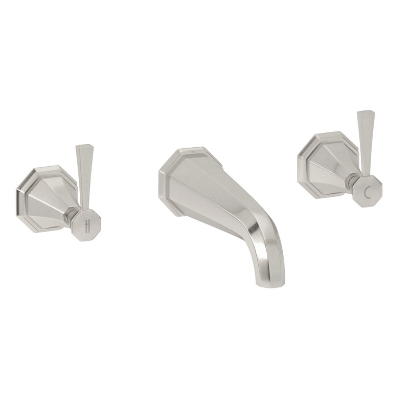 Deco Wall Mount Tub Filler Trim, Satin Nickel, Lever Handle