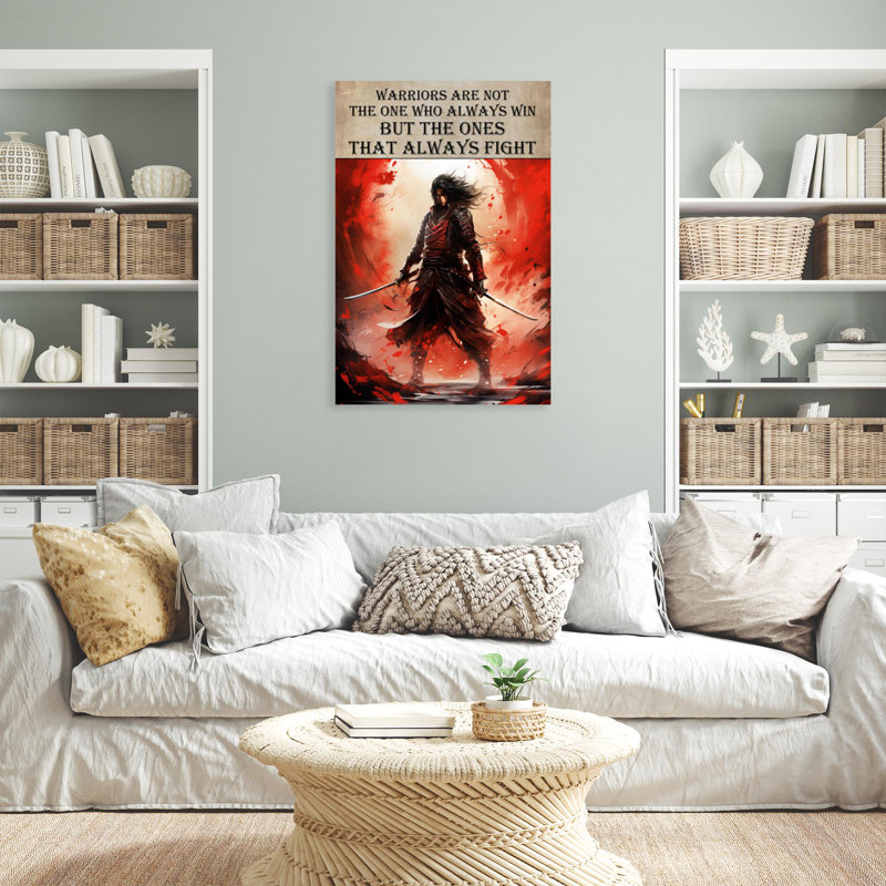 Warriors are not the one - 1 pièce, reproduction d'art graphique sur toile tendue, H 14 po x l 11 po x P 1,25 po