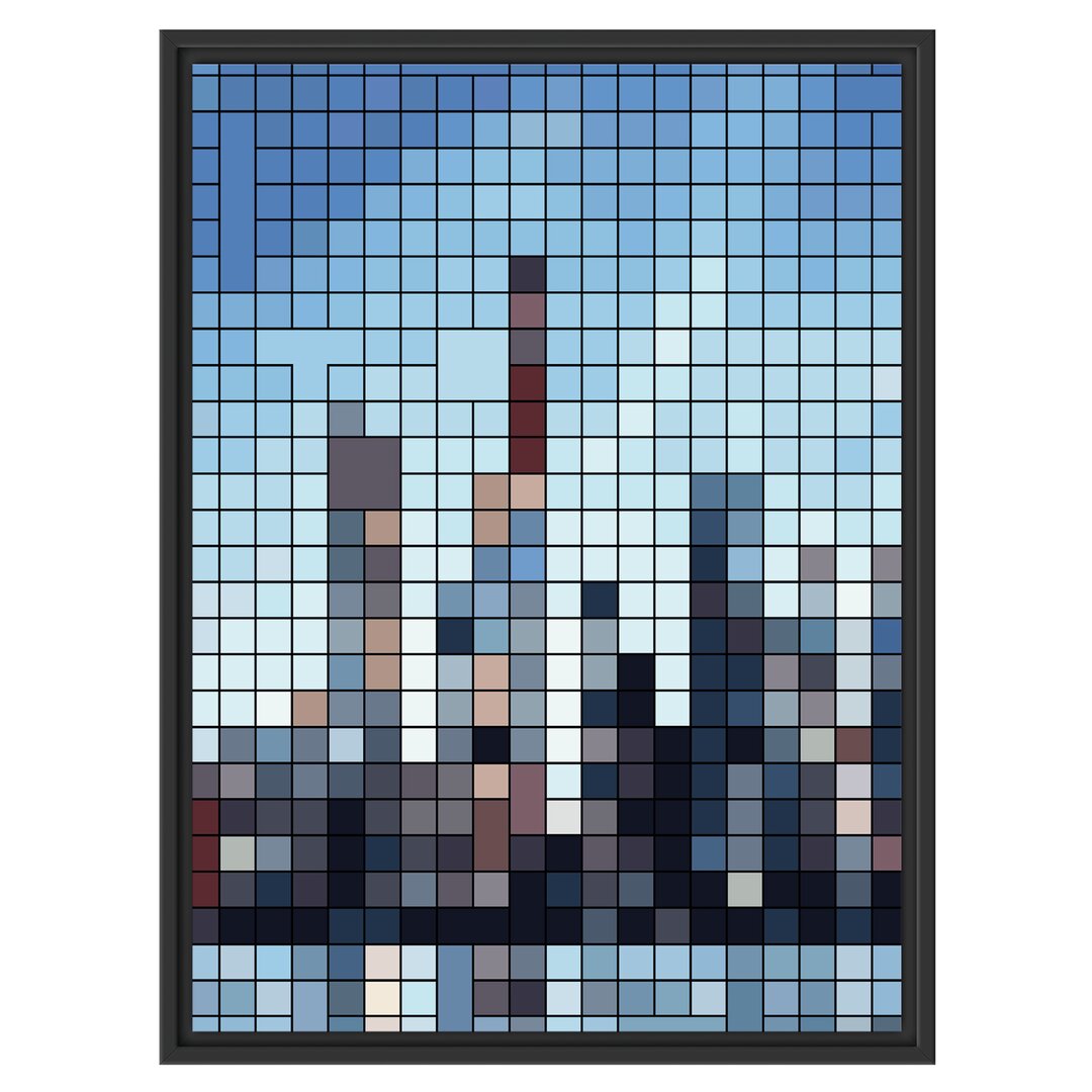 Gerahmtes Wandbild New York Pixel Skyline