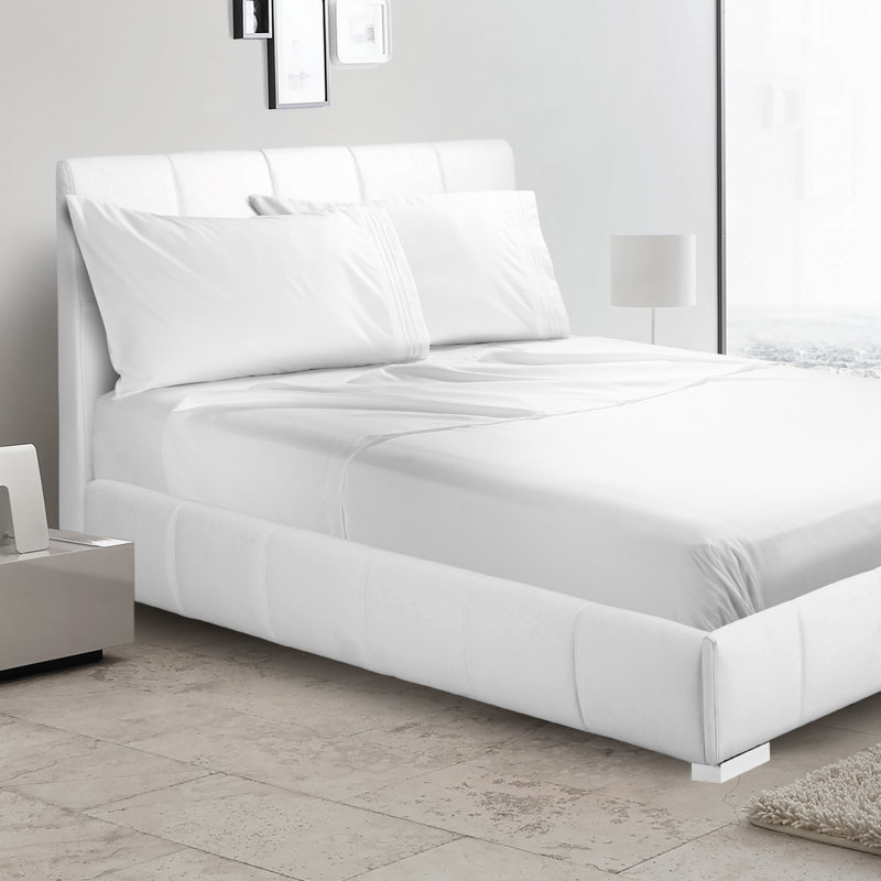 Drap plat en microfibre , Drap plat grand, Bleu marine