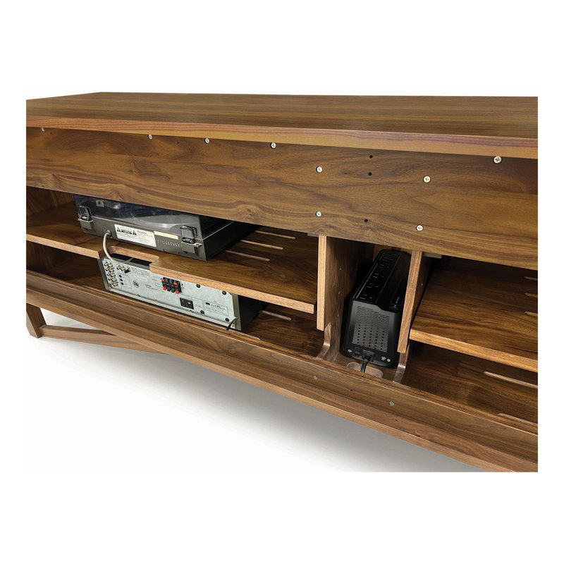 Exeter Media Console, 29.88"H x 79.13"L x 19"W, Natural Walnut