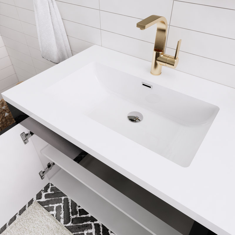 Ensemble de meuble-lavabo simple 42 po Trevah, Lustre noir