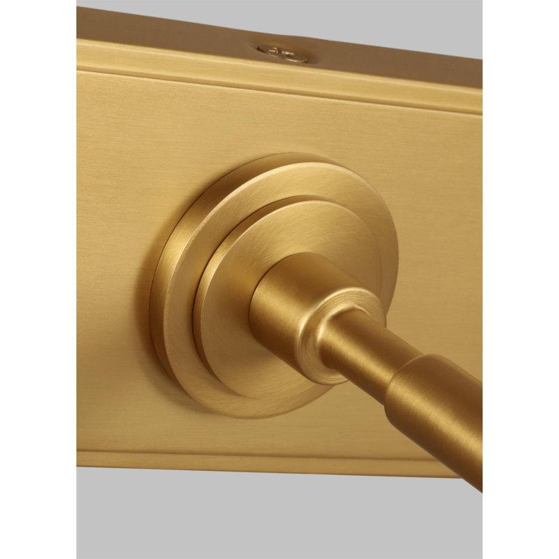 Mendee 1 - Light Hardwired Dimmable Wall Mounted Picture Light, Burnished Brass, 2.5" H x 18" W x 10.3" D