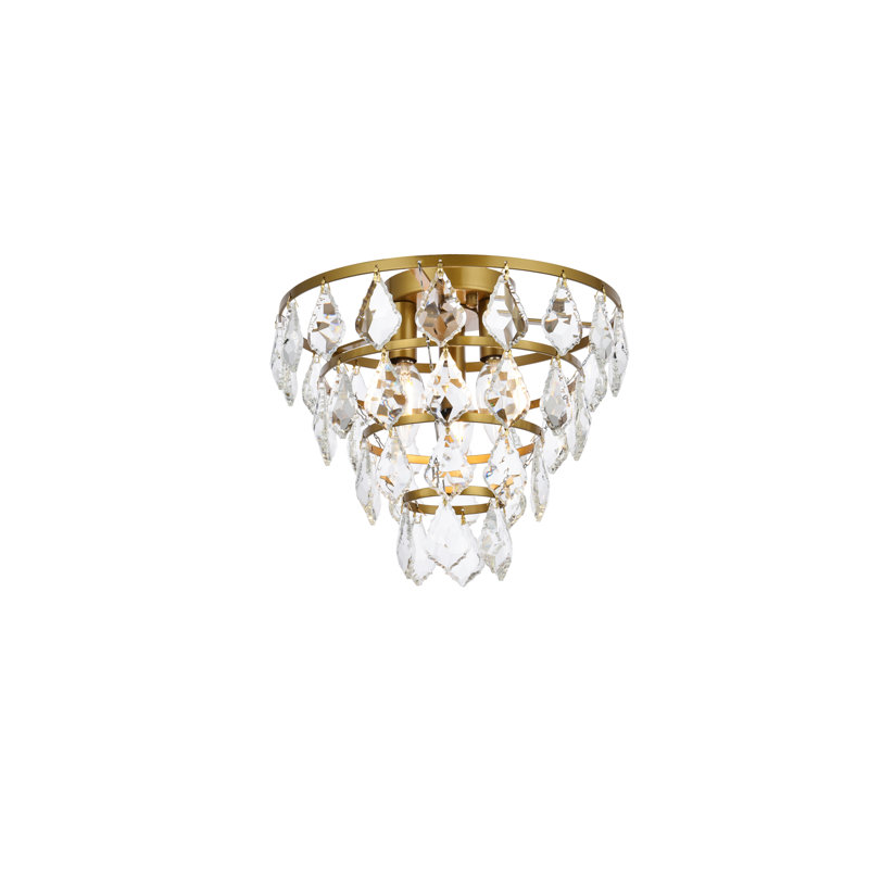 Plafonnier encastré 3 lumières Bryd, Laiton, H 9 po x l 10 po x P 10 po