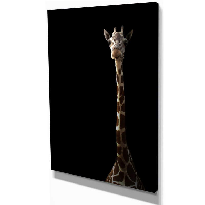 «Giraffe Hiding in the Dark», impression sur toile tendue, H 32 po x l 16 po x P 1 po