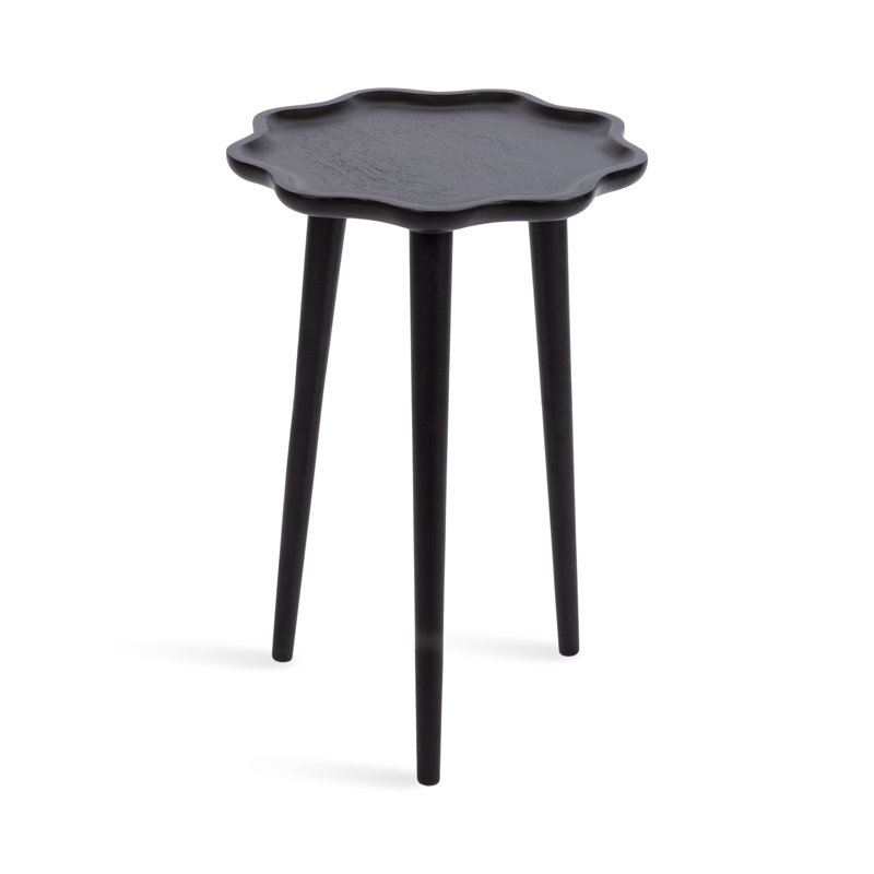 Table de bout en bois massif Kalid, Noir, 22" H x 15" W x 15" D