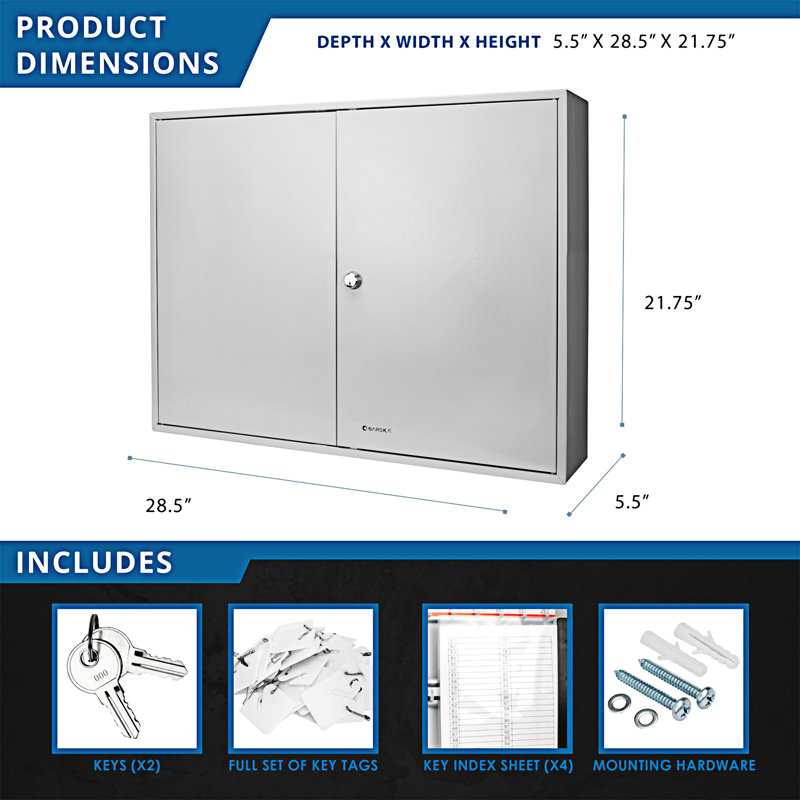 480 Keys Key Cabinet With Key Lock White Tags