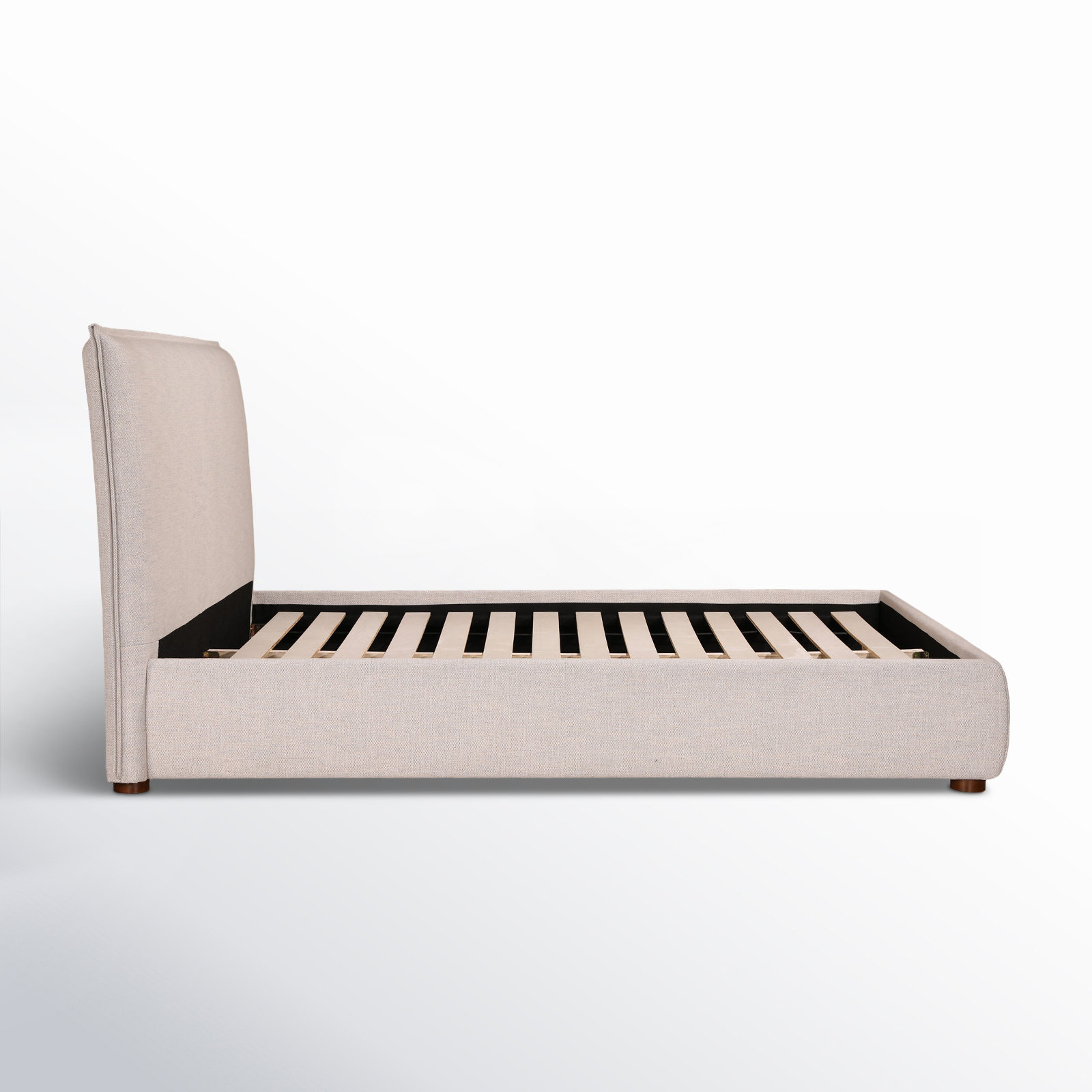 Timothy Upholstered Low Profile Platform Bed, Queen, Wheat Basketweave, 45.5