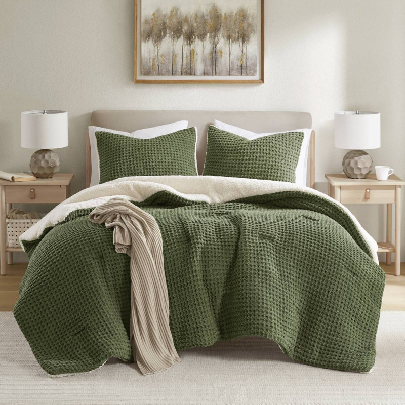 Ensemble d'édredon simple en chenille tricotée gaufrée