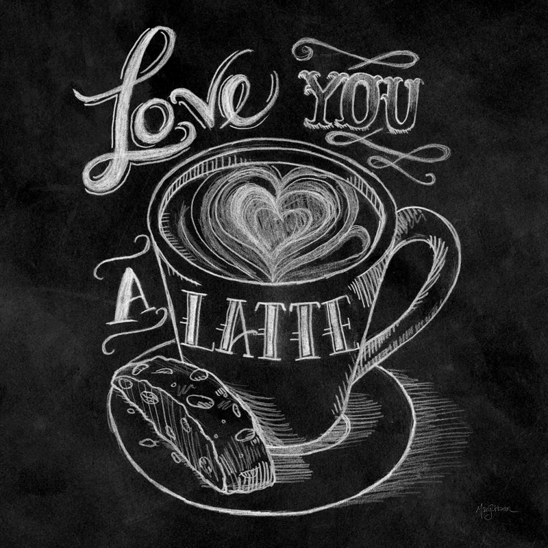 «Love You a Latte», reproduction sur toile tendue, H 36 po x l 36 po