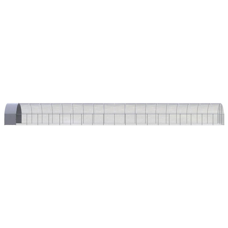 Cage à poulet résistante aux intempéries, H 78,7 po x l 118,1 po x L 787,4 po, gris