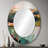Green And Pink Transcending Reality - Modern Oval Wall Mirror-1979489390
