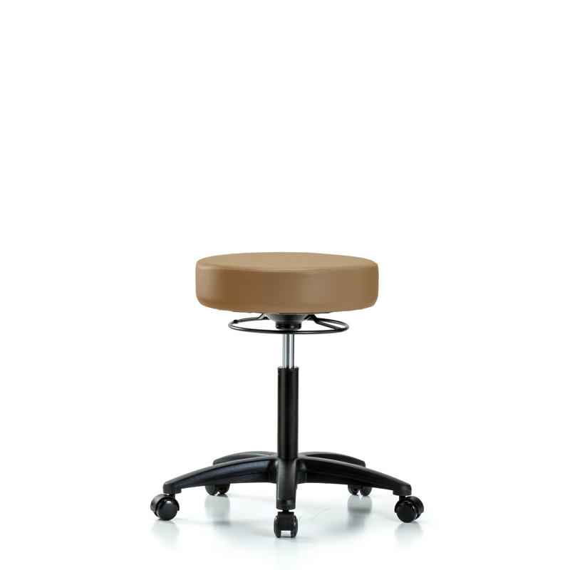 Tabouret de laboratoire à hauteur réglable Phoebe, Roulettes, Taupe