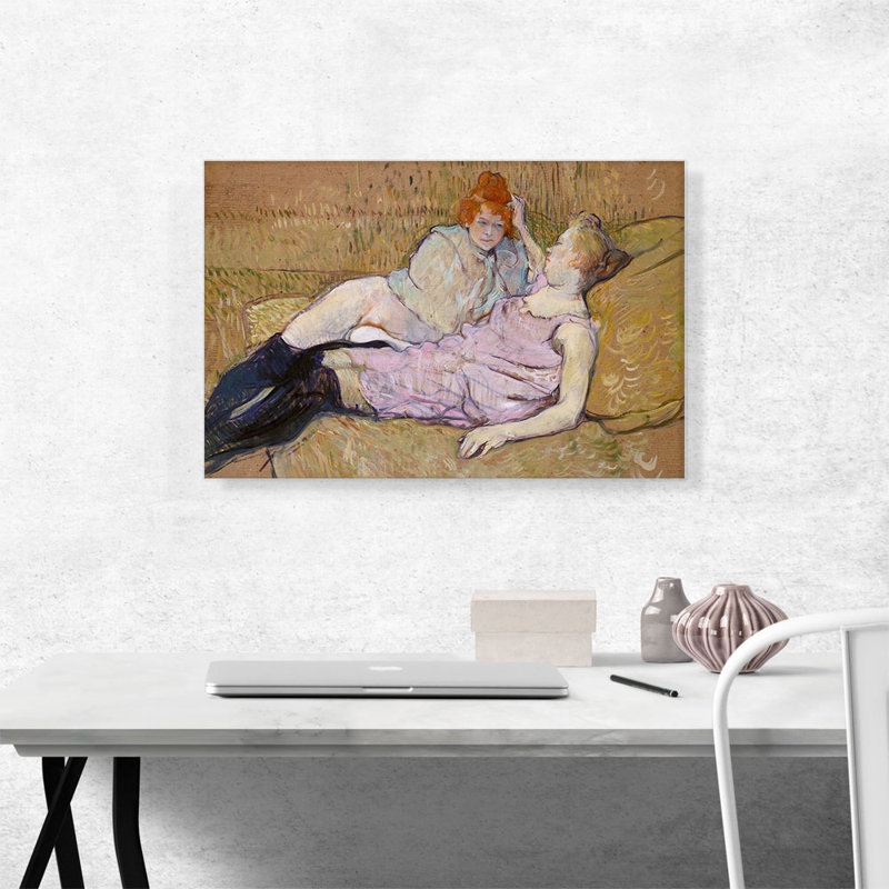 «The Sofa 1896» par Henri de Toulouse-Lautrec - reproduction d'art sur toile tendue, H 18 po x l 26 po x P 0,75 po