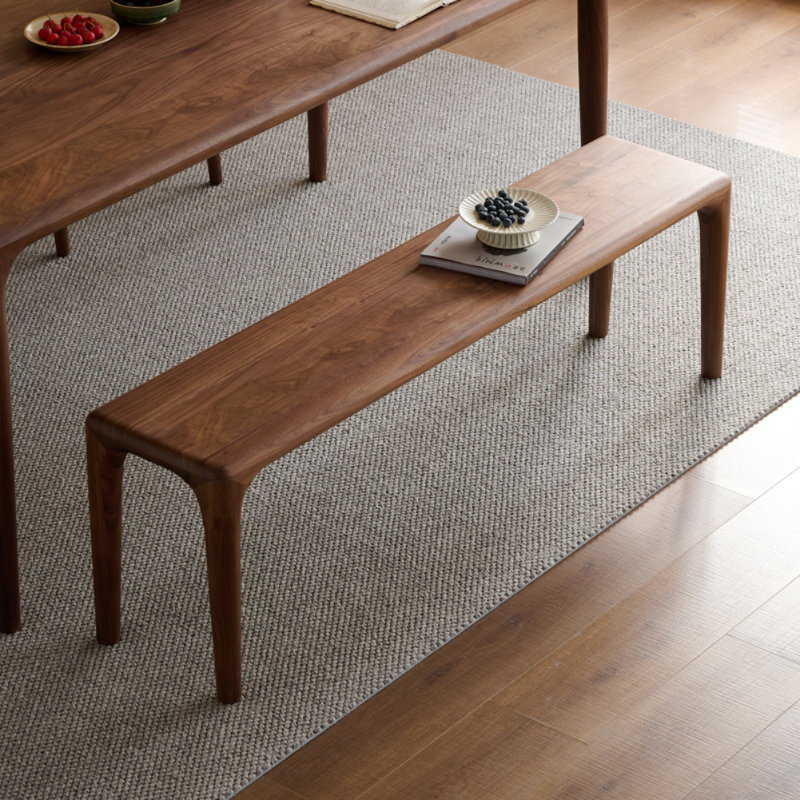 Simple Solid Wood Brown Bench