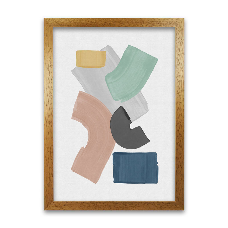 Orara Pastel Paint Blocks - Print, 33cm H x 24cm W x 2cm D, Brown Framed