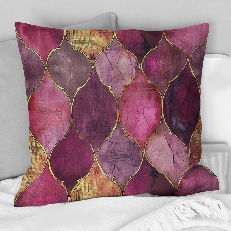 Coussin Magenta Diamond Glam II - Transitional, H 18 po x l 18 po