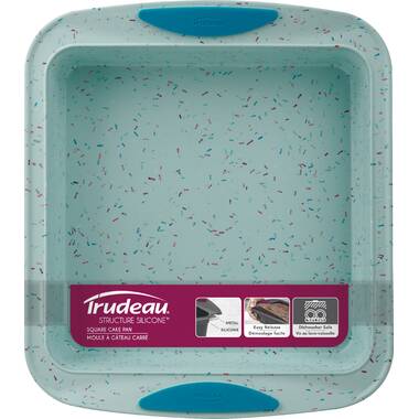 Trudeau Mini Loaf Pan White Confetti/Fuchsia, 6 Cavity