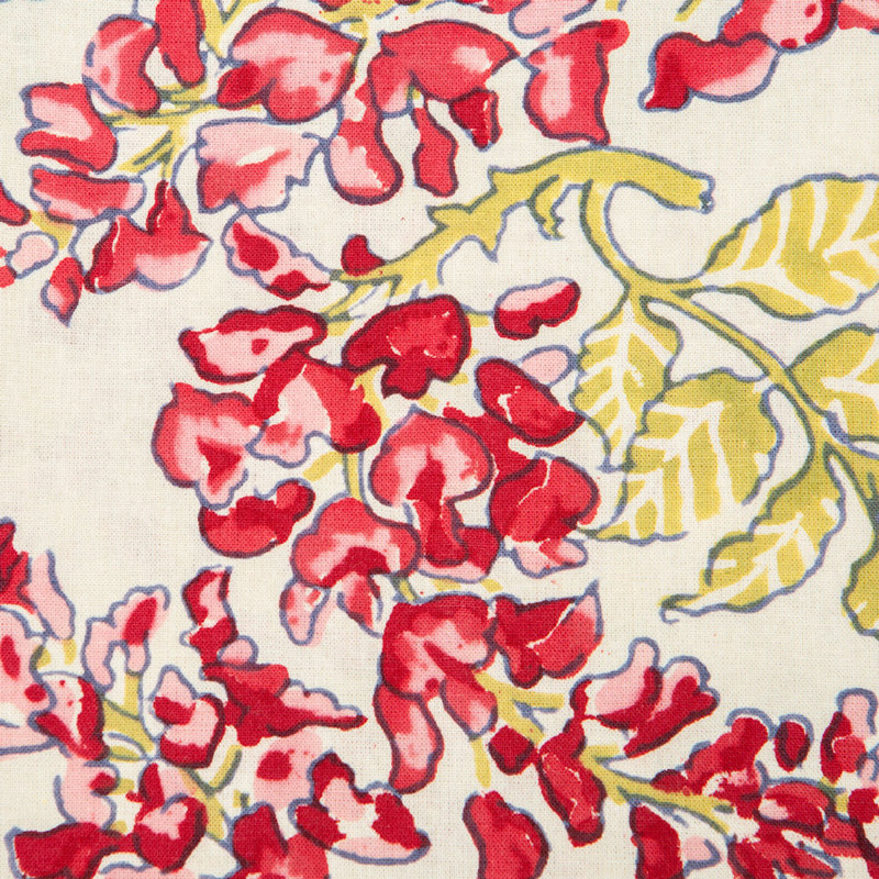 Wisteria Handmade Floral Tablecloth, 128" x 71", Pink/Green