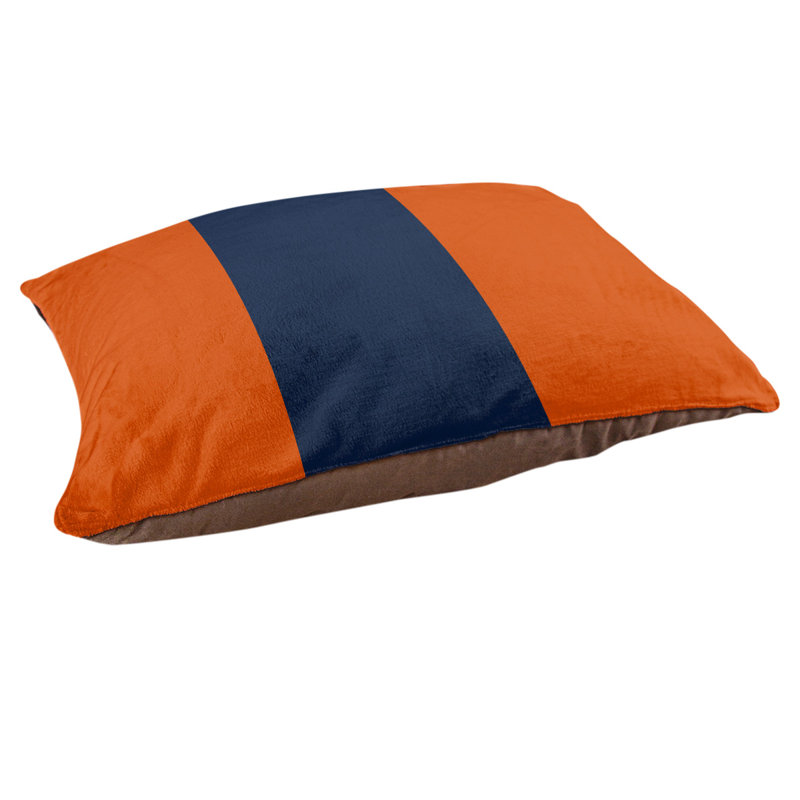Oreiller Syracuse, Moyen (l 28 po x P 18 po x H 6 po), Orange / bleu marine / orange