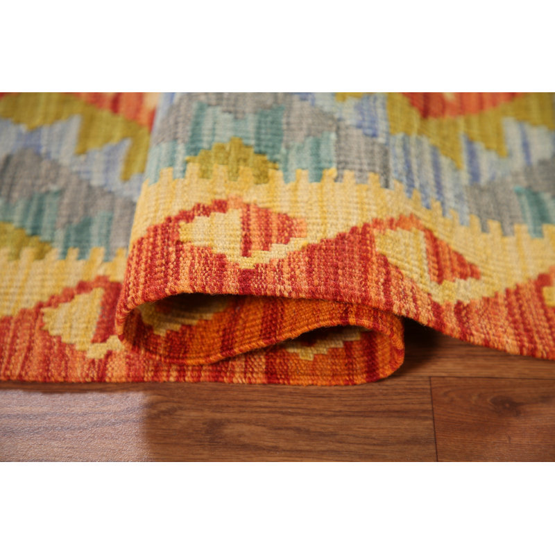 Tapis multicolore à motif oriental kilim 3 x 4