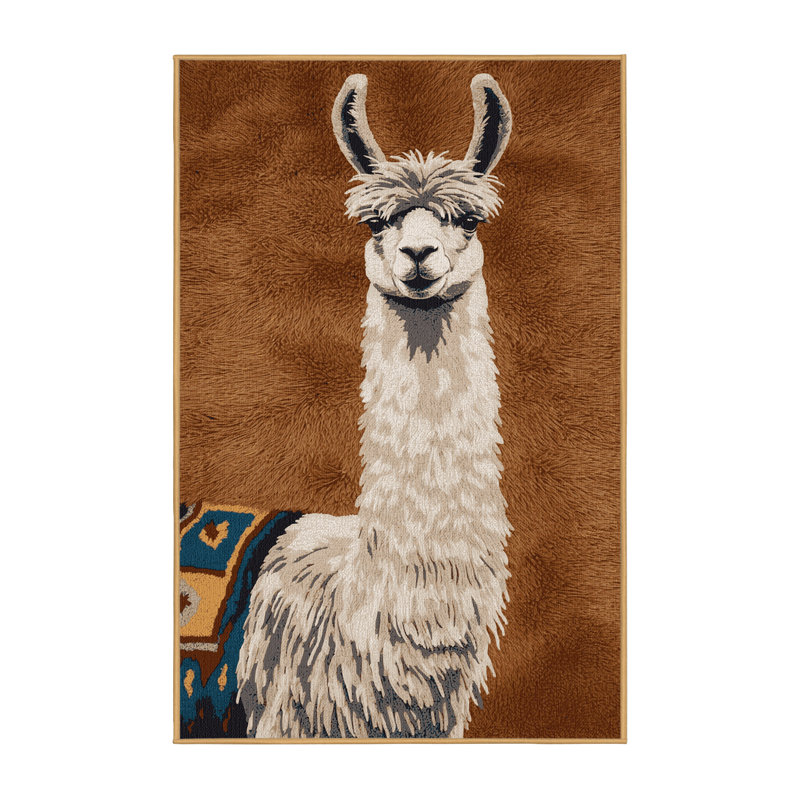  Tapis lavable avec motif lama, Rectangulaire 2 pi x 3 pi
