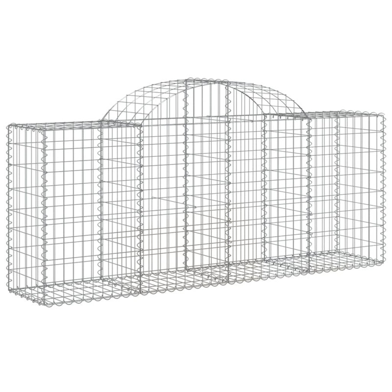 Briceida Silver Gabion Baskets, 100cm H x 200cm W x 50cm D