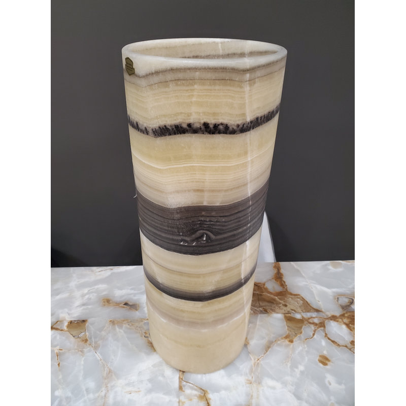 Lampe onyx rayée jaune, noire et brune