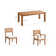 Adagio 4 - Person Rectangular Teak Outdoor Dining Set with Cushions