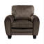 39,25 po Chaise droite en microfibre à accoudoirs arrondis couleur chocolat W (ensemble de 2)