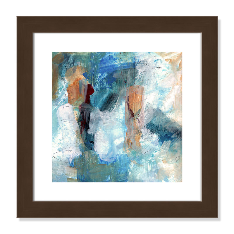 Painterly Elements " Painterly Elements I " Painting Print, Brushed Copper Framed, 18.5" H x 18.5" W x 1.13" D