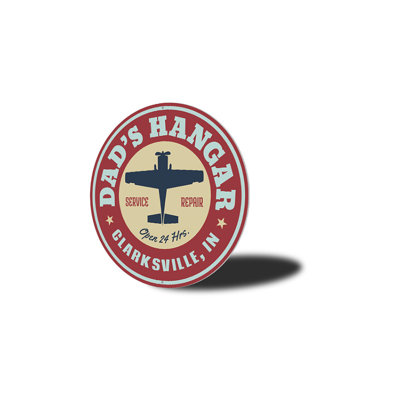 Panneau en aluminium «Dad's Hangar City State»