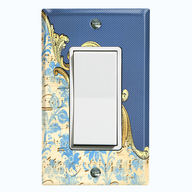 Patterned 1 - Gang Toggle Light Switch Standard Wall Plate