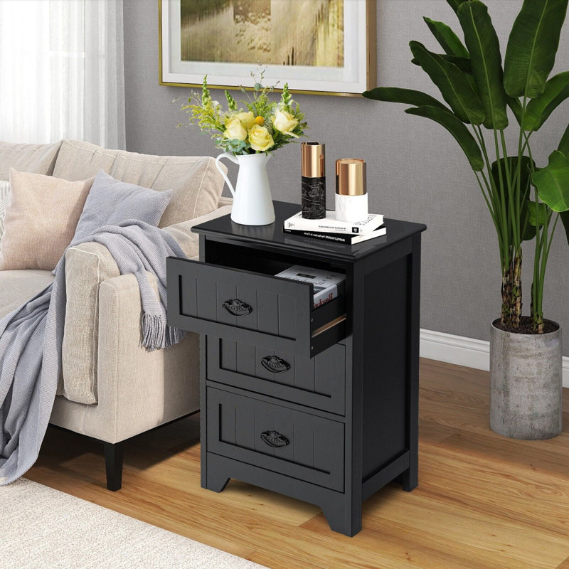 Amboy 45cm W Manufactured Wood Bedside Table