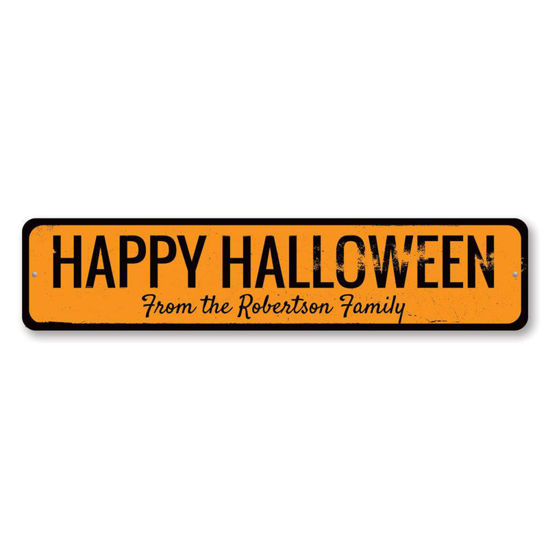Plaque en aluminium Happy Halloween, H 4 po x l 18 po x P 0,04 po