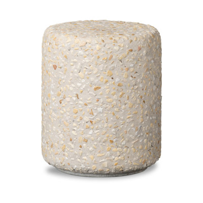 Orlan Outdoor End Table-Pure Terrazzo