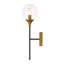 1 - Light Glass Globe Black And Gold Wall Sconce