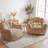 Oversized Tufted Bean Bag Chair with Side Pockets, Shed-Resistant Fabric & Shredded Memory Foam Lounger-415683069