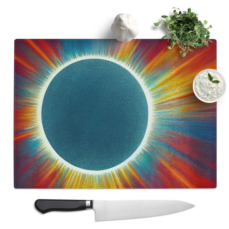 Abstract Sunset Sun Vol.7  Glass Chopping Board