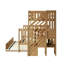 Lit superposé simple au-dessus de double en bois massif avec lit gigogne Aileana-1933683451